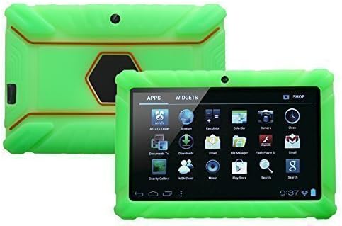 7 inch Tablet Kids Case, NNYCo Light Weight Shock Proof Kids Friendly Rubber Bumper Case for 7 inch Android Tablet inclu. Dragon Touch Y88X Plus / Y88X 7 inch Tablet and More, Green