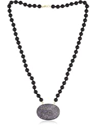 Shery Shabani "Rockstar" Blue Sapphire Onyx and Silver Pendant Necklace