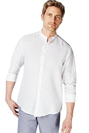 Blue Harbour Pure Linen Grandad Collar Shirt