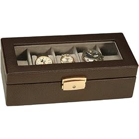 Royce Leather 5 Piece Watch Box Jewelry Cases