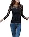 ZANZEA Women Lace Slim Sheer Long Sleeve Slim Fit Chiffon Tops Blouse Shirt