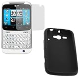 GTMax Black Soft Silicone Case + Clear LCD Screen Protector for AT&T HTC St ....