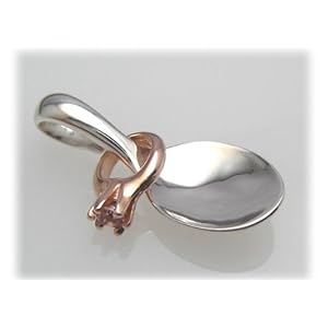 【クリックで詳細表示】【送料無料】20％OFF☆幸せの銀スプーンペンダント・シルバーピンクコーティングベビーリング・チェーン付き♪flowstar フロースター・誕生石ガーネット