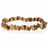 Genuine Carnelian and Tiger Eye Chip Stretch Bracelet