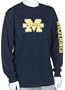 Michigan Wolverines 100% Cotton Long Sleeve T-Shirt (Navy)