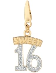 Gold over silver 0.09ct TDW Diamond Sweet 16 (Charm)