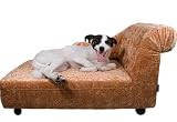 Designer Pet Furniture - Luxorius Chaise Lounge for Pets - Brown Plush