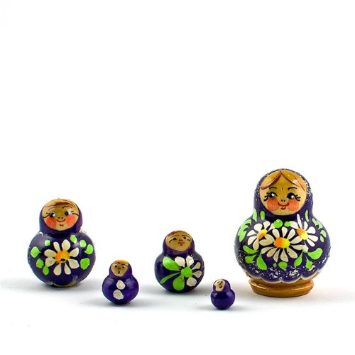 Russian Nesting Dolls, Hand Painted, 5pcs/1.75