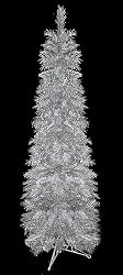 5' Silver Glitter Downswept Pine Artificial Christmas Tree