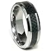 Tungsten Carbide Black Carbon Fiber Wedding Band Ring Size 5-15.5