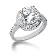 1.30CT F-G Color SI1-SI2 Clarity 14KT White Gold Diamond Engagement Ring