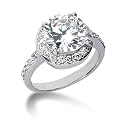 1.53CT F-G Color SI1 Clarity 14KT White Gold Diamond Engagement Ring