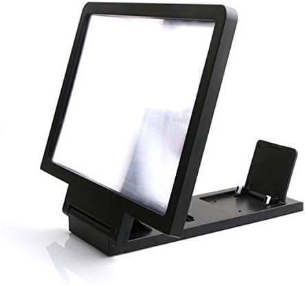 TeiLei 3D Enlarged Screen, Foldable Mobile Phone Scree Magnifier Video HD Movie Amplifier with Holder for Smartphone Standing (Black)