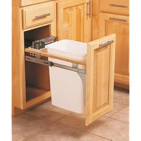 KV Primium Top Mount Slide Out Bin Single 35 Quart White by Knape & Vogt