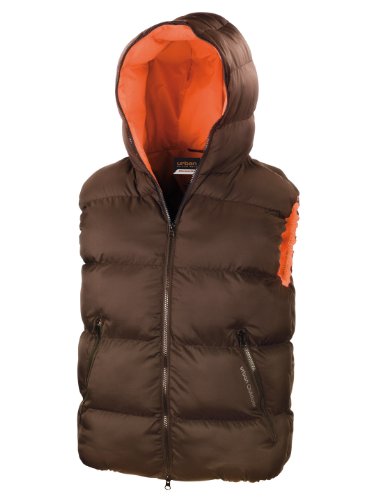 Result Urban R190X Dax Down Feel Gilet Bodywarmer Espresso/Orange S