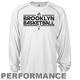 NBA adidas Brooklyn Nets 2012 Practice Performance Long Sleeve T-Shirt - White (Medium)