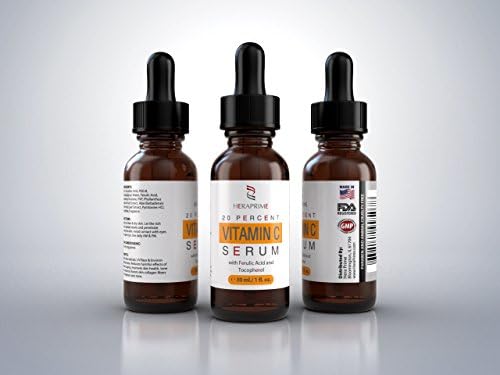Vitamin C Serum 20% Anti Aging, Vitamin E + Ferulic Acid + Tocopherol - Best used with our Hyaluronic Acid Serum - Natural Moisturizing Skin Care for Face + Body - Supplements an Organic Collagen Boost - Break Through Dark Spots with Joy - Not a Cream or Capsule - Shop Now!