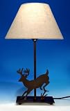 Deer Buck Silhouette Hunter Table Lamp Lodge Cabin Rustic