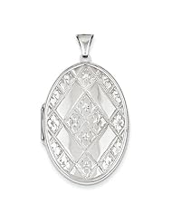 Sterling Silver 38mm Quilted Riversible Oval Locket. Metal Wt- 5.82g