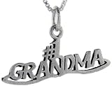 Sterling Silver #1 Grandma 1 (25mm) wide Talking Charm.