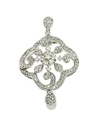 14K White Gold 0.61cttw Round Diamond Pendant