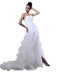 A-line Organza Floor Length Beaded Lace Dropped   Waistline One Shoulder Sweetheart  Dress