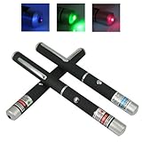 QQ-Tech® Green Red Blue / Violet / Purple Beam Laser Pointer Combo 3 Laser Light Pens 5mw 532nm 650nm 405nm Triple Colors Astro .... 