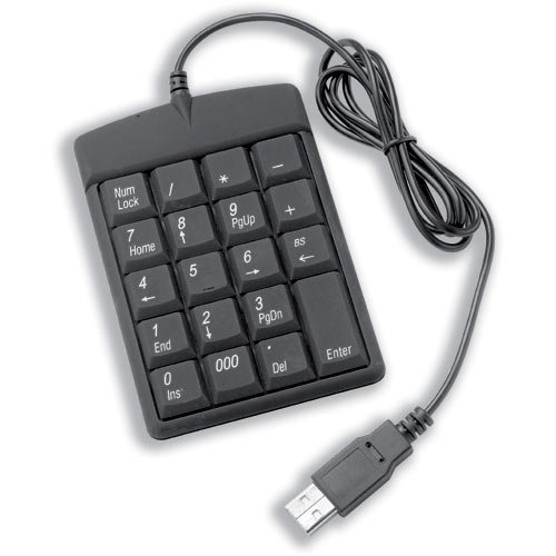 Compucessory USB Keypad Slim Rubber-coated with Nylon Pouch Black Ref CCS34223