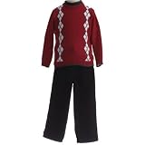 BT Kids Little Boys Red Argyle Christmas Sweater Fall Outfit Boy 4