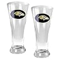2 Pc Baltimore Ravens Pilsner Glass Set - Clear