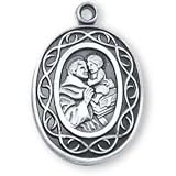 Sterling Silver Crown of Thorns St Anthony Medal and 18-inch Chain