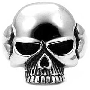 High Polished Stainless Steel Skull Biker