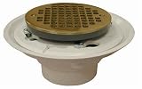 Plumbest D50-133 Cast with Ring Shower Stall or Floor Drain, Polished Brass