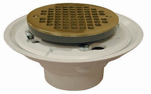 Plumbest D50-133 Cast with Ring Shower Stall or Floor Drain, Polished Brass
