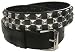 PUNK/ROCK/EMO Black 3 Row Pyramid Alternate Chrome Studded Leather Belt ON SALE THIS WEEK ONLY