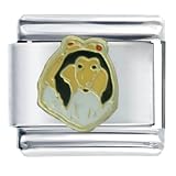 Animal Collie Dog Italian Charms Bracelet Link