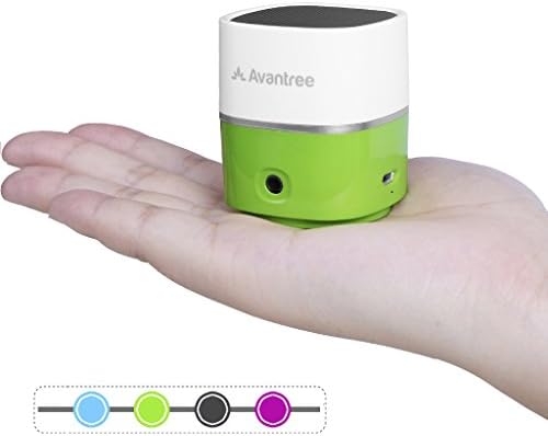 Avantree ULTRA PORTABLE Mini Wireless Bluetooth Speaker | Powerful Crystal Clear Sound | Loud Enough for Small Party or Outdoor Use - Pluto Air White/Green