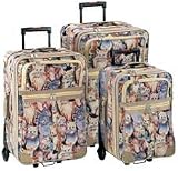 3-Piece Cat Rolling Luggage Set