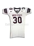 White No. 30 Game Used Mississippi State Nike Football Jersey