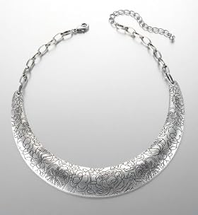 Etched Floral Torque Necklace