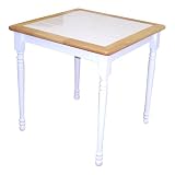 Square Tile Top Table - White/Natural