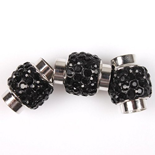 Smooth Embedded Black Rhinestone Copper Steel Strong Magnetic Clasps Findings Jewelry Links