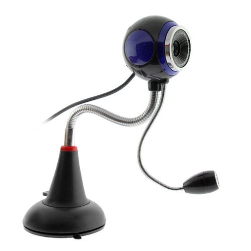 Blue USB Webcam on Flexible Neck w/ Mic