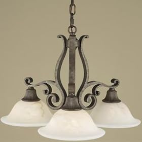 Murray Feiss F1982 3PBR Seville Three-Light Downlight Chandelier in Peruvian Bronze and... by Murray Feiss