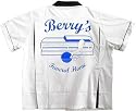 Berry's Funeral Home Bowling Shirt White & Black Classic - 2XL