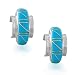 Bling Jewelry Sterling Silver Turquoise Inlay Half Hoop Earrings [Jewelry]