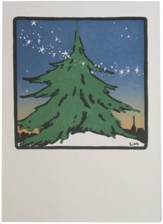 Letterpress Handprinted in the USA Holiday Cards - Box of 10 of One Design, 6 Designs (Tree - Spirit of the Season)
