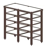 SALAMANDER DESIGNS SNX40 B/B SYNERGY TWINEXTENSION40 SERIES 4-SHELF AUDIO MODULE W/ BLACK WOOD TOP, BLACK SHELVES AND SATIN BLACK TUBES