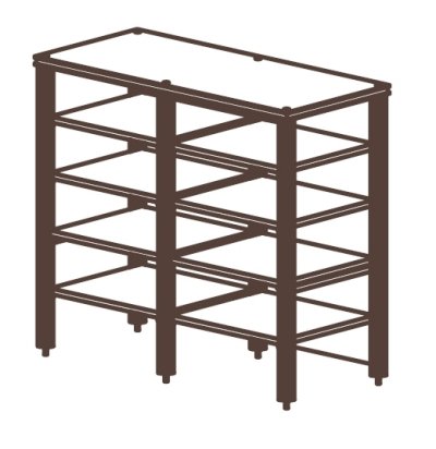 SALAMANDER DESIGNS SNX40 M/B SYNERGY TWINEXTENSION40 SERIES 4-SHELF AUDIO MODULE W/ MAPLE WOOD TOP, BLACK SHELVES AND SATIN BLACK TUBES