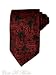 Apparel : NEW ITALIAN HandMade Necktie Black Paisley Red Silk Tie
